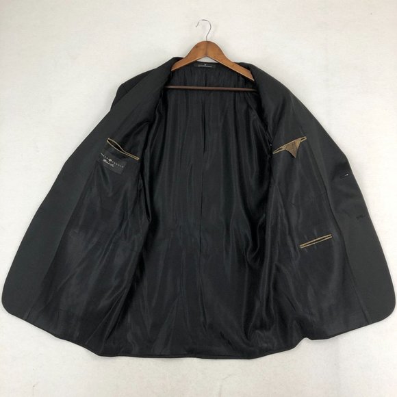 Joseph Abboud Men's Size 43L Black 100% Wool Two-Button Notch Tuxedo Jacket Coat - Picture 10 of 11